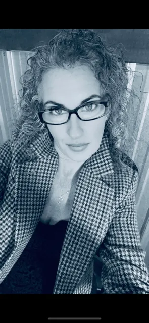 Buffy Payne in a black-and-white portrait